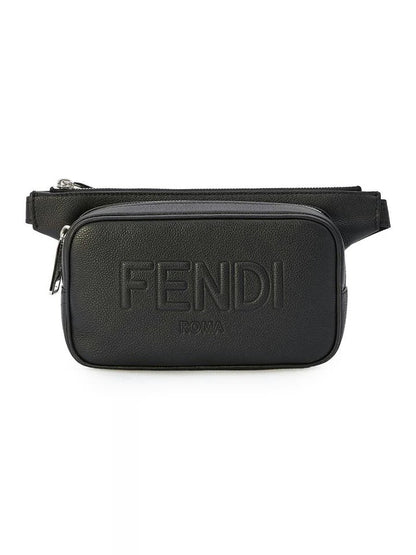 FENDI ROMA LOGO EMBOSSED LEATHER BELT BAG