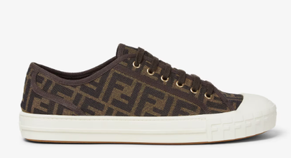 FENDI DOMINO MONOGRAM LOW TOP SNEAKERS