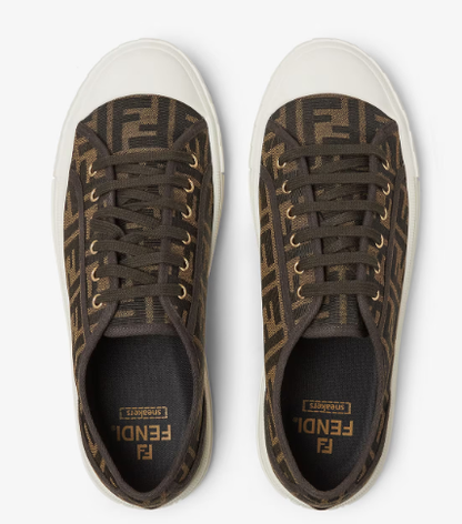 FENDI DOMINO MONOGRAM LOW TOP SNEAKERS