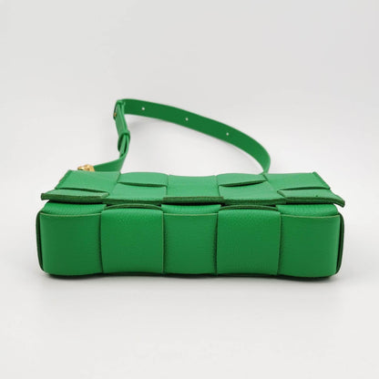 Bottega Veneta Cassette Parakeet Green Leather Crossbody Bag