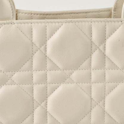 Dior Medium Book Tote Macrocannage Calfskin Cream