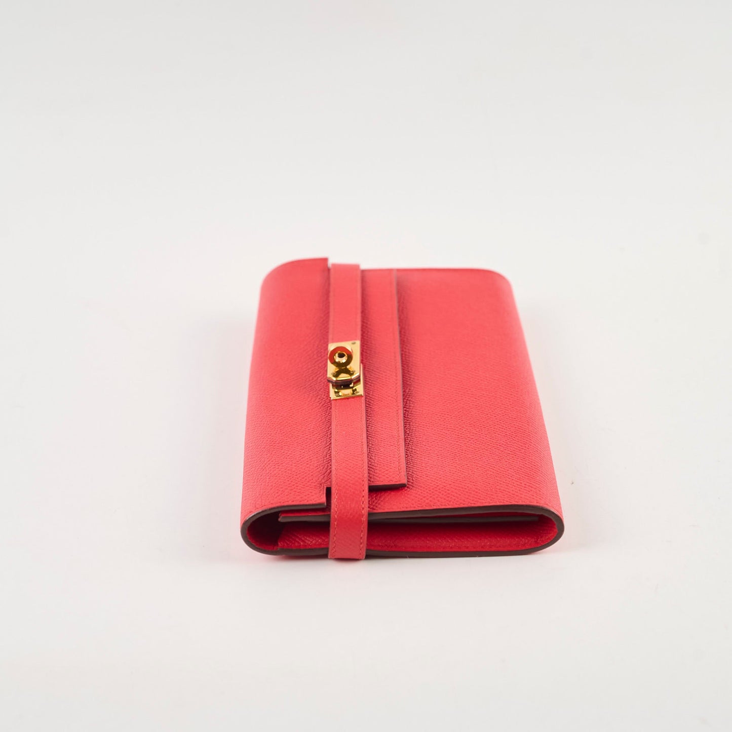 Hermes Kelly Wallet Rouge Tomate (S5) Epsom Gold hardware X Stamp