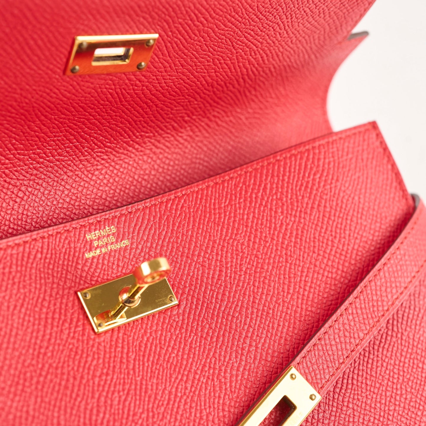 Hermes Kelly Wallet Rouge Tomate (S5) Epsom Gold hardware X Stamp