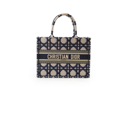 Christian Dior Medium Book Tote Macrocannage Navy