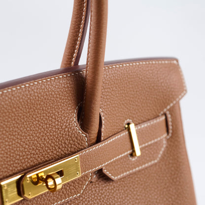 Hermes Birkin 30 Gold GHW C Stamp
