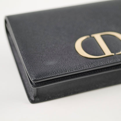 Christian Dior 2 in 1 30 Montaigne Pouch Black Calfskin