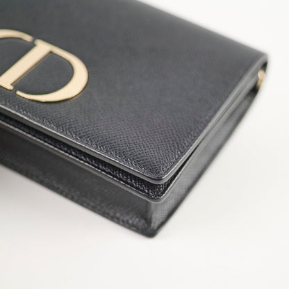 Christian Dior 2 in 1 30 Montaigne Pouch Black Calfskin