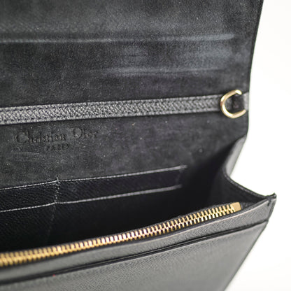 Christian Dior 2 in 1 30 Montaigne Pouch Black Calfskin