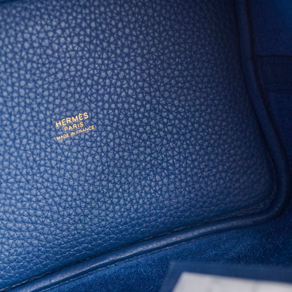 Hermes Picotin 18 Clemence Blue Tie - Stamp W