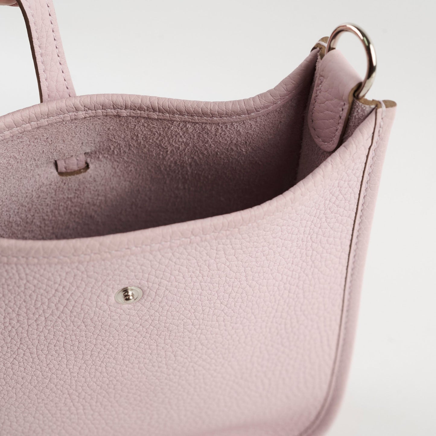 Hermes Mini Evelyne Clemence Mauve Pale W Stamp
