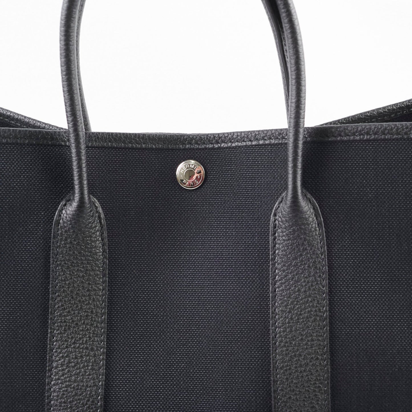Hermes Garden Party 30 Black Canvas Y Stamp