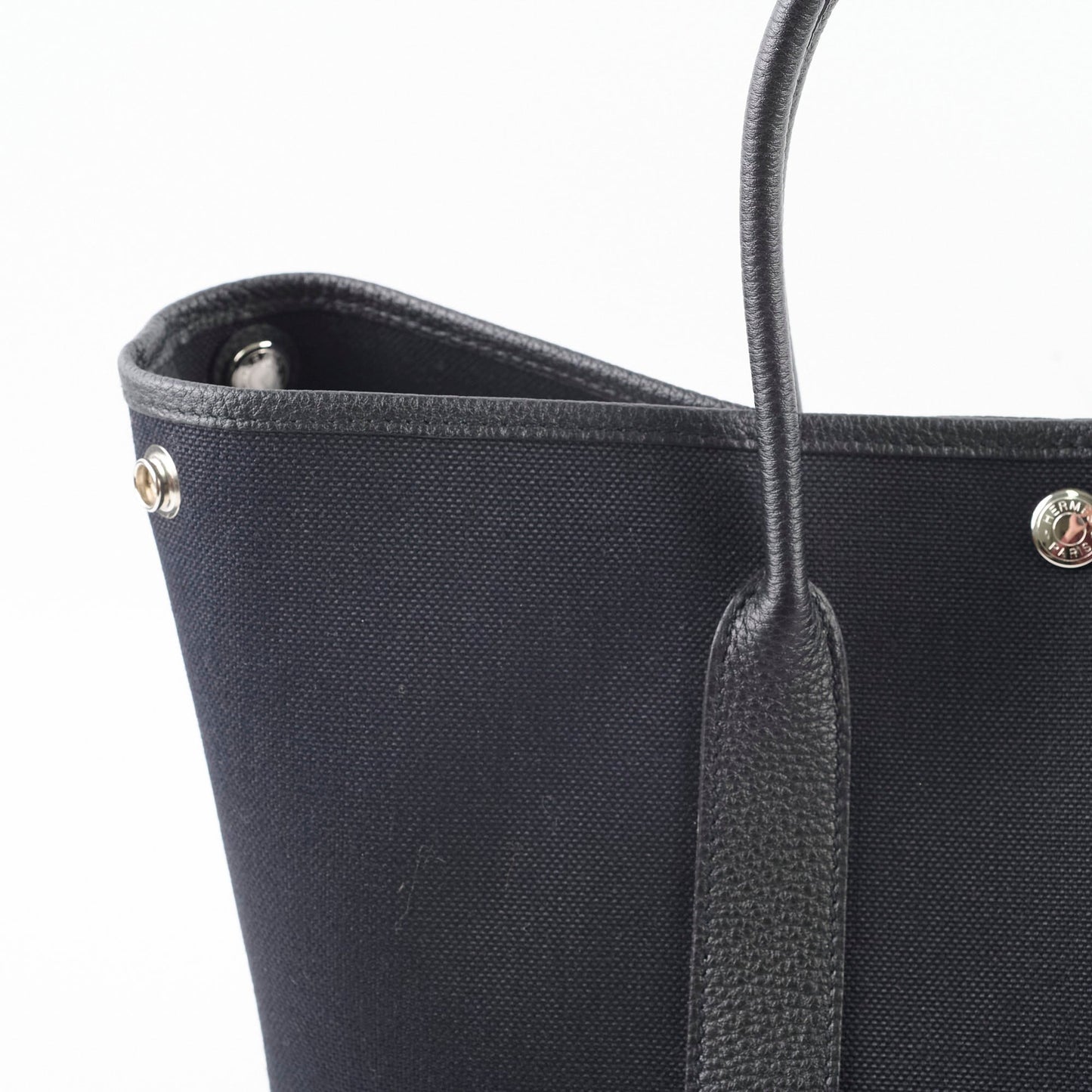 Hermes Garden Party 30 Black Canvas Y Stamp