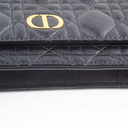 Dior Caro Black Belt Pouch with Chain