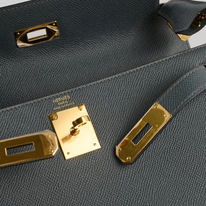 Hermes Kelly 28 Y7 Bleu Orage Epsom GHW Z Stamp