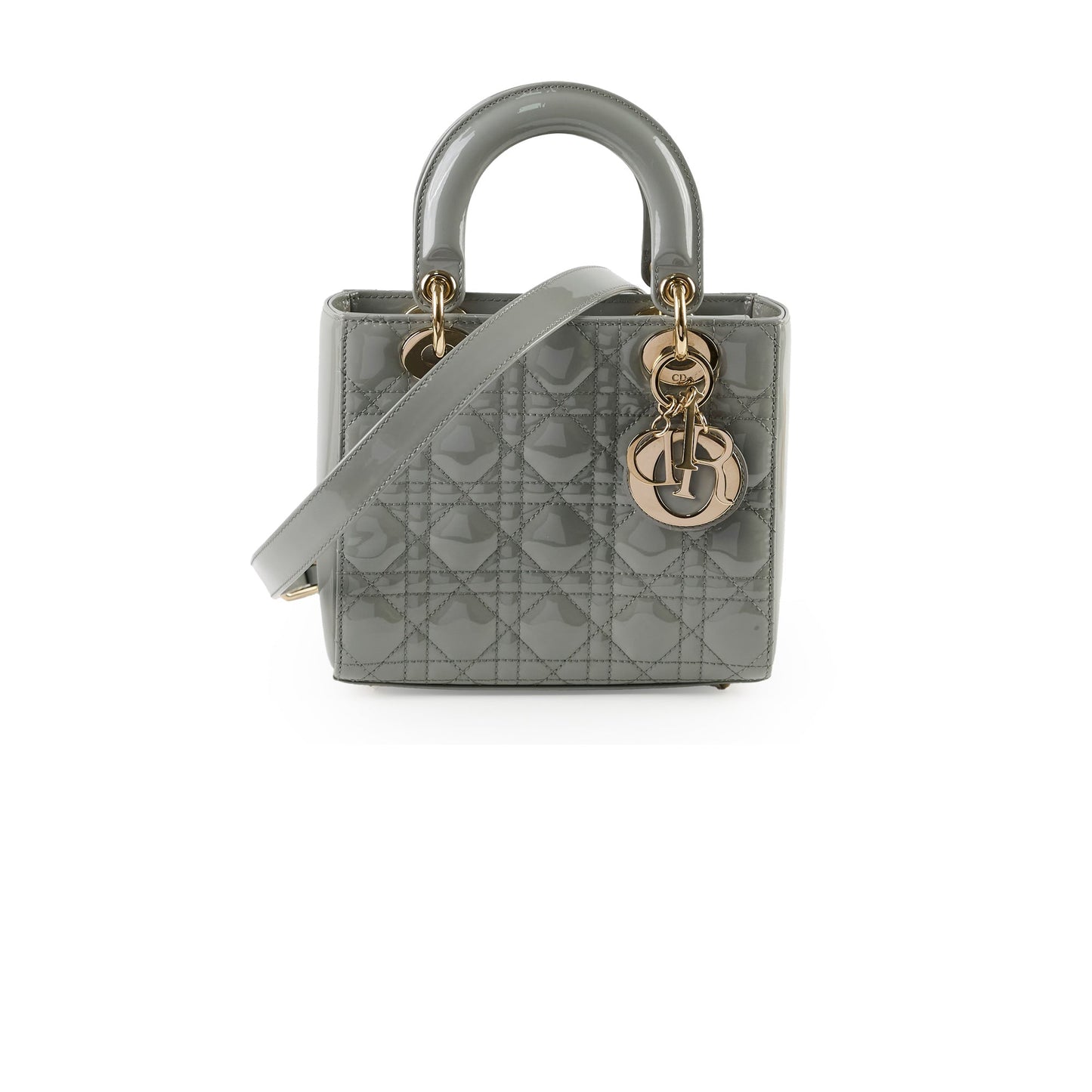 Christian Dior Lady Dior Small Patent Grey