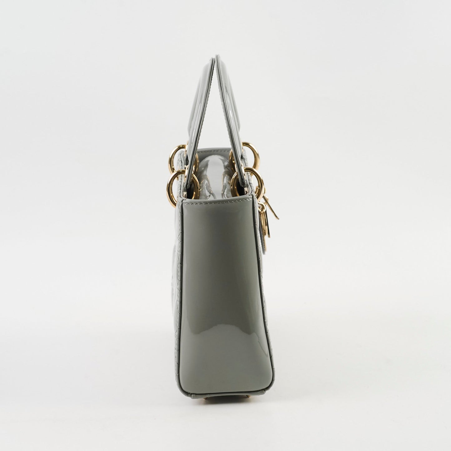 Christian Dior Lady Dior Small Patent Grey