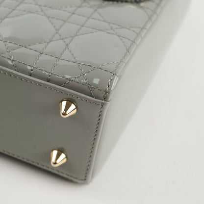 Christian Dior Lady Dior Small Patent Grey