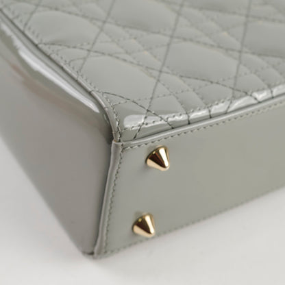 Christian Dior Lady Dior Small Patent Grey