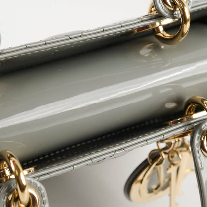Christian Dior Lady Dior Small Patent Grey