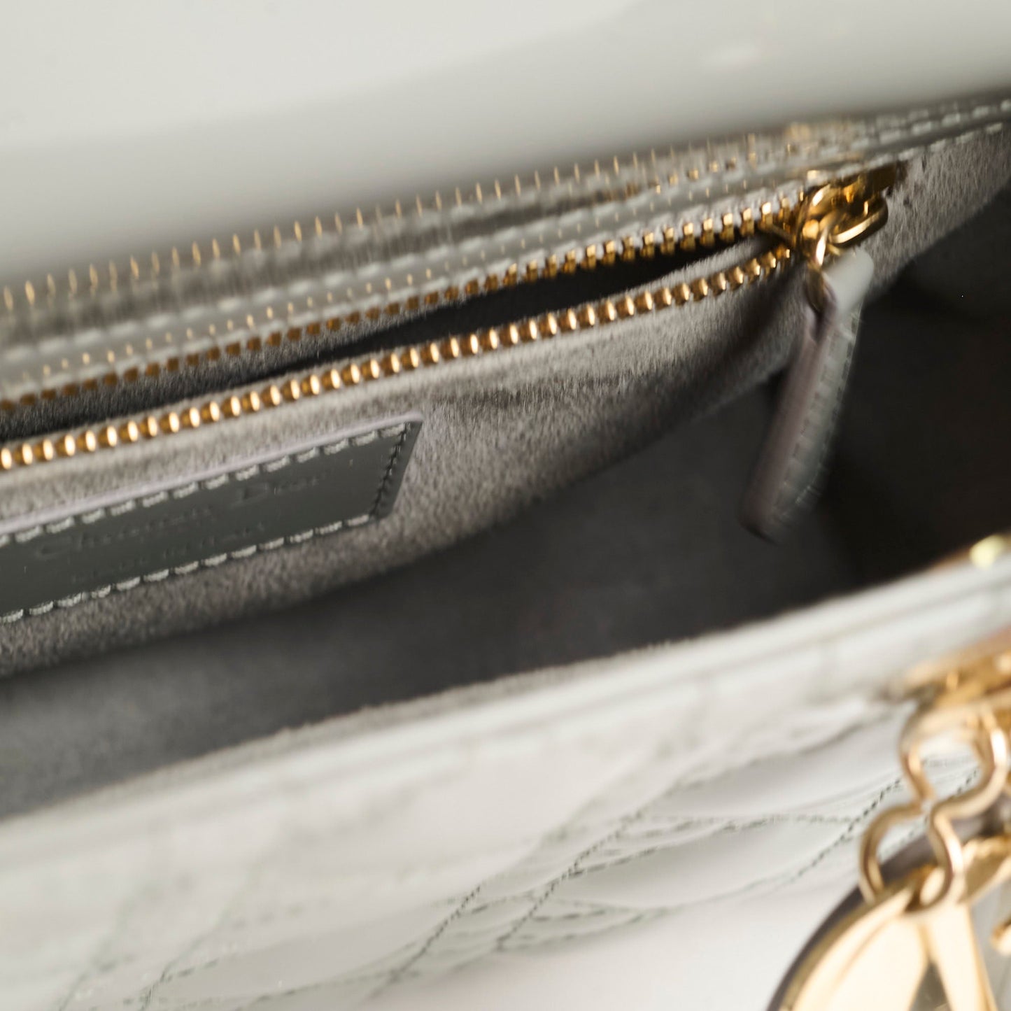 Christian Dior Lady Dior Small Patent Grey