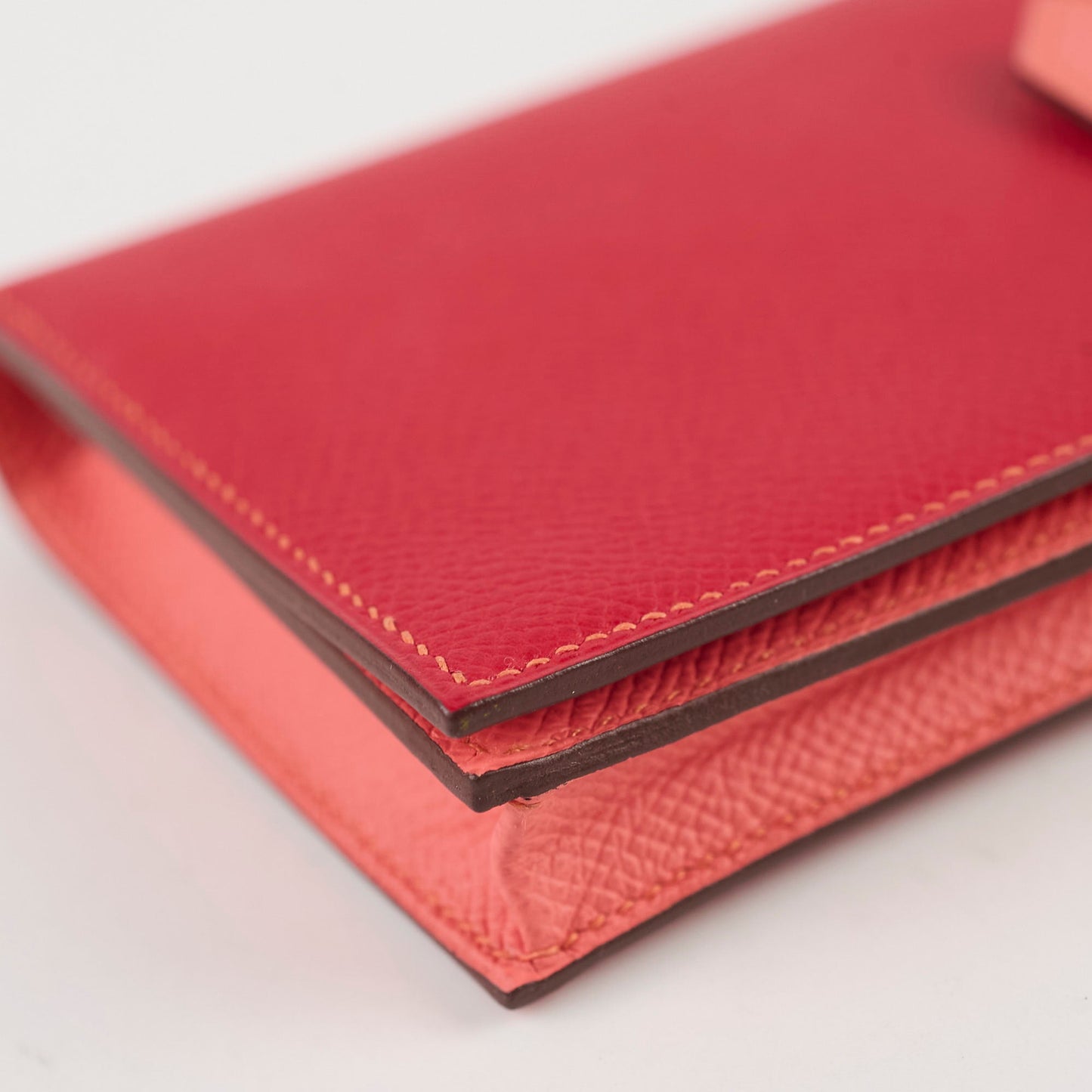Hermes Bearn Wallet Epsom Rouge Casaque/Flamingo - Stamp Square Q