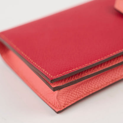 Hermes Bearn Wallet Epsom Rouge Casaque/Flamingo - Stamp Square Q