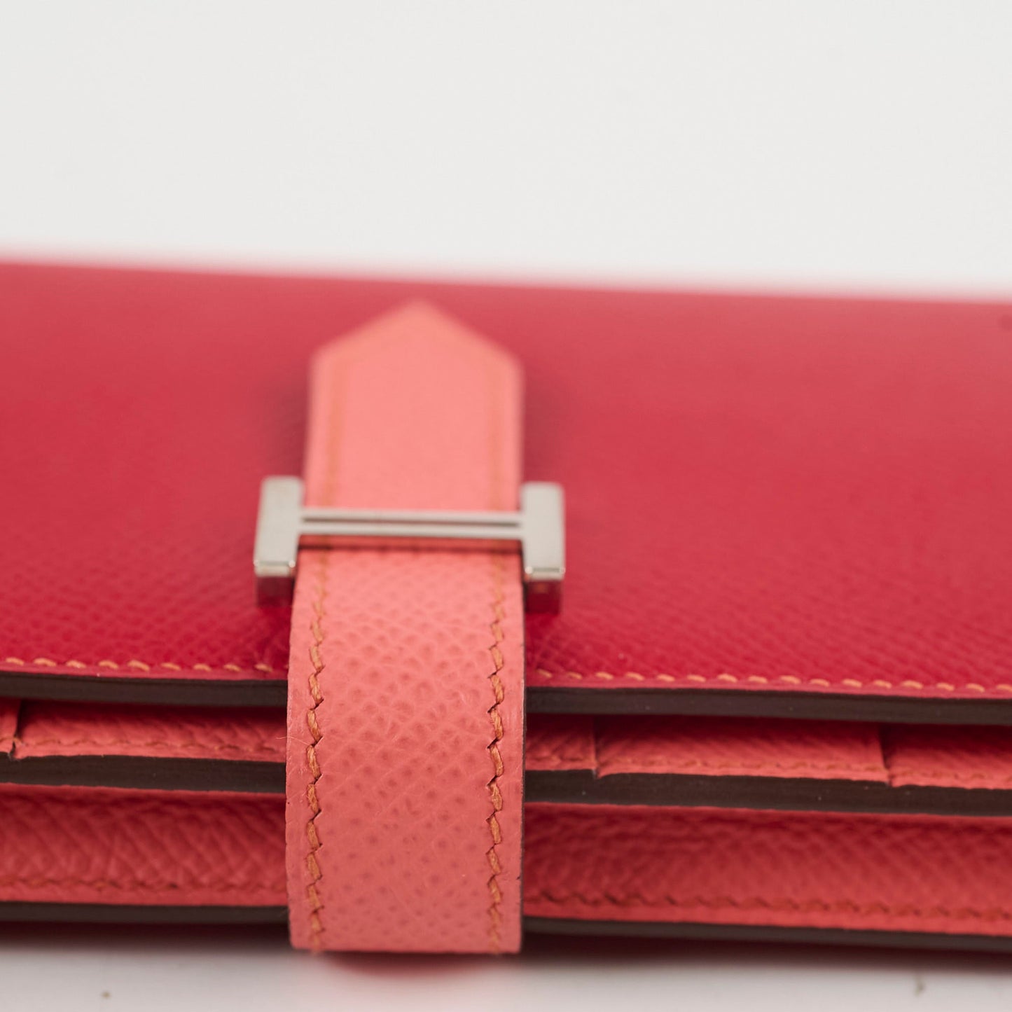 Hermes Bearn Wallet Epsom Rouge Casaque/Flamingo - Stamp Square Q