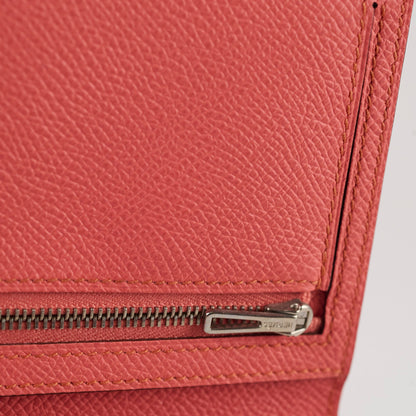 Hermes Bearn Wallet Epsom Rouge Casaque/Flamingo - Stamp Square Q