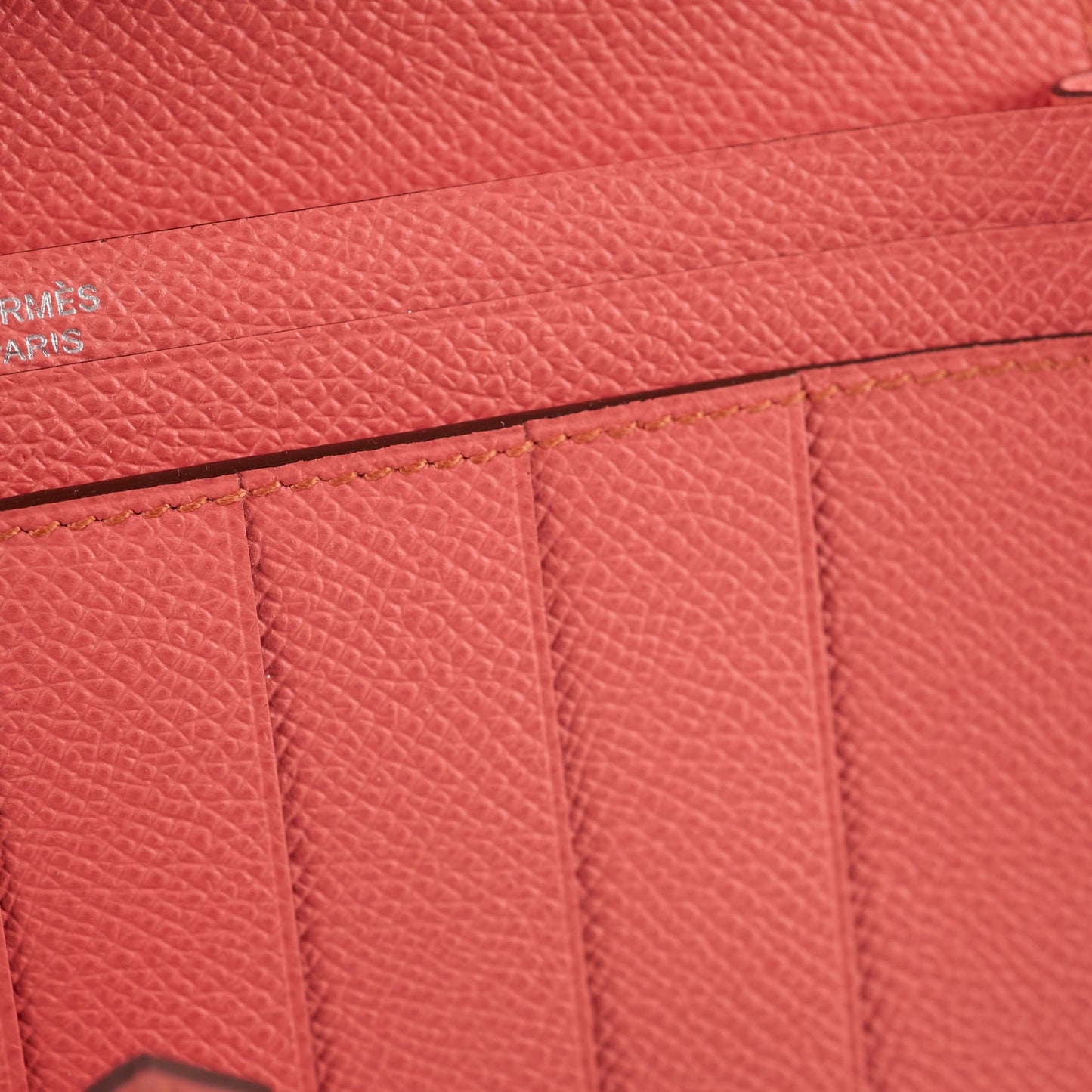 Hermes Bearn Wallet Epsom Rouge Casaque/Flamingo - Stamp Square Q