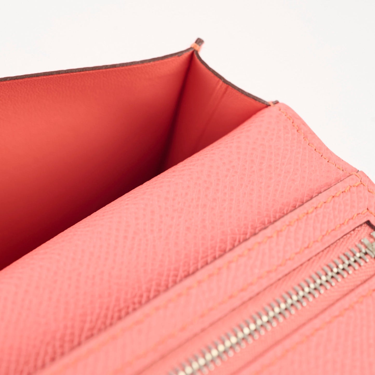 Hermes Bearn Wallet Epsom Rouge Casaque/Flamingo - Stamp Square Q