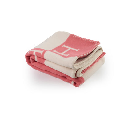 Hermes Avalon Baby Blanket Pink White