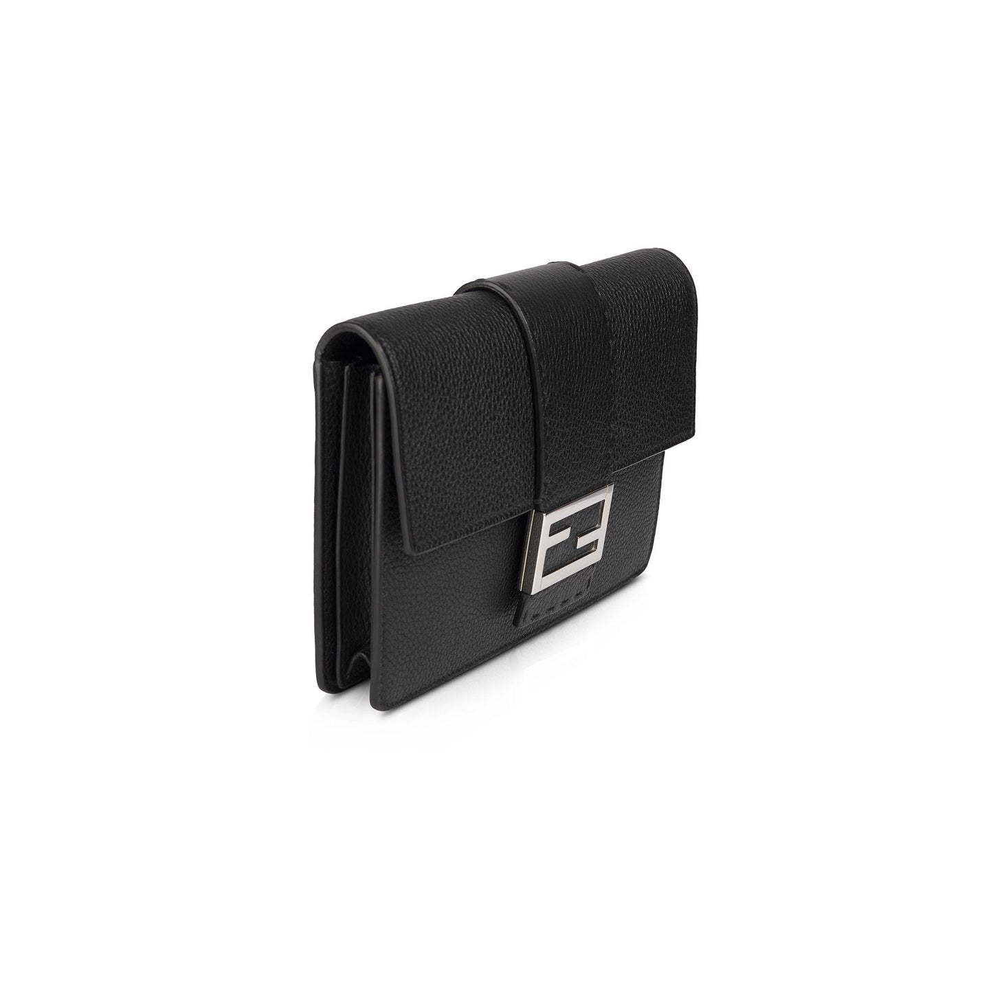 Fendi 2019 Black Calfskin Baguette Clutch