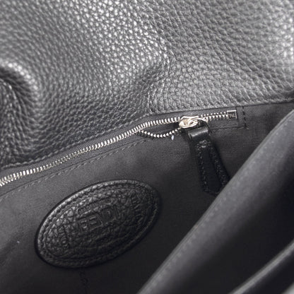 Fendi 2019 Black Calfskin Baguette Clutch
