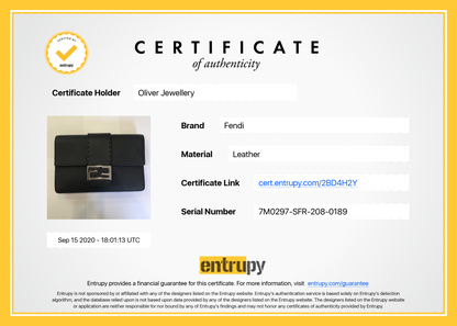 Fendi 2019 Black Calfskin Baguette Clutch