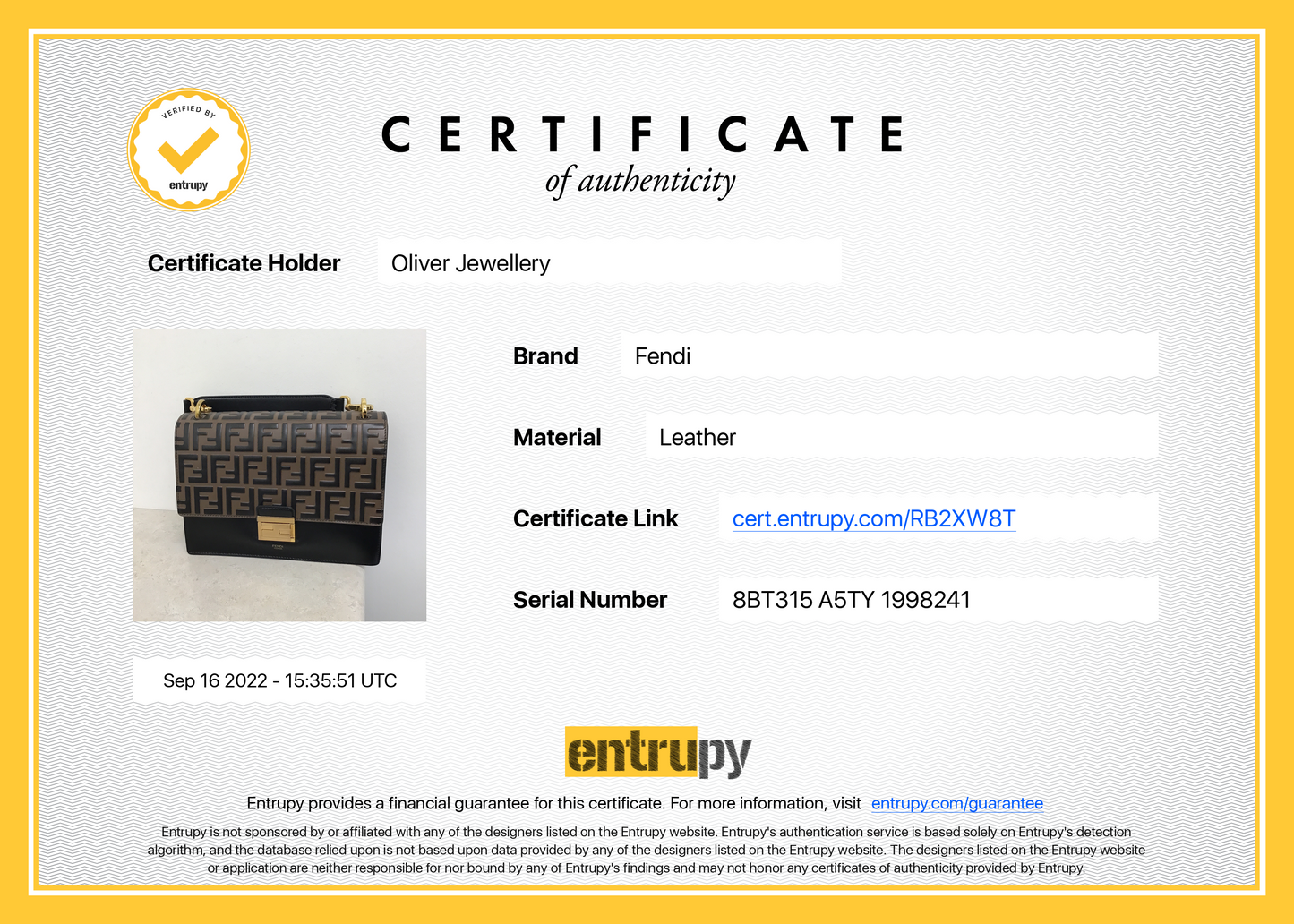 Fendi 2020 FF Kan U Shoulder Bag