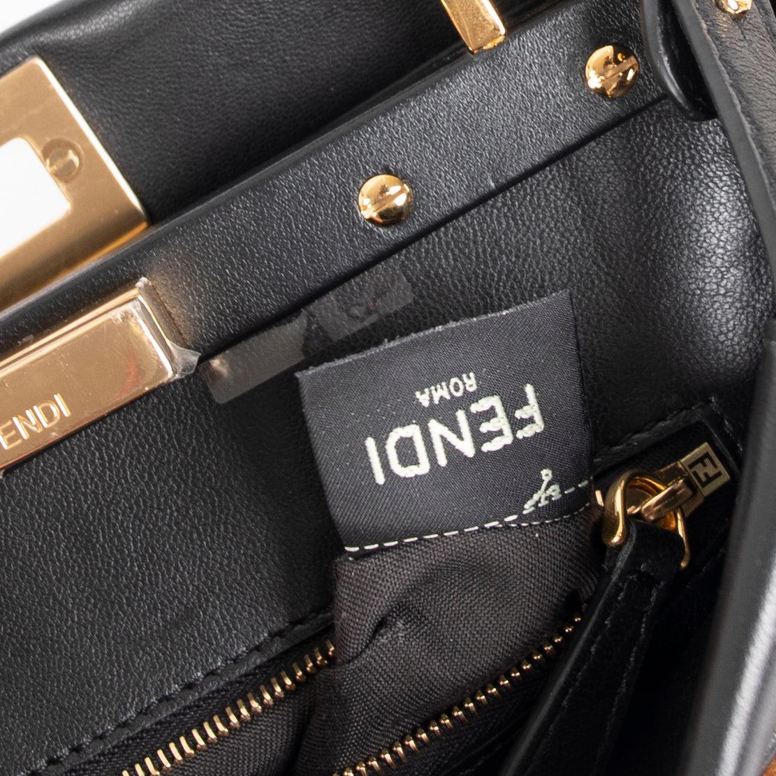 Fendi 2020 Mini Shearling Zucca Peekaboo Bag