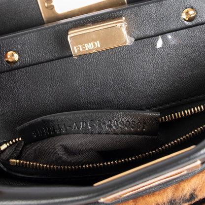 Fendi 2020 Mini Shearling Zucca Peekaboo Bag