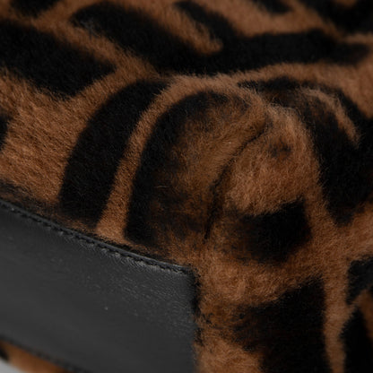 Fendi 2020 Mini Shearling Zucca Peekaboo Bag