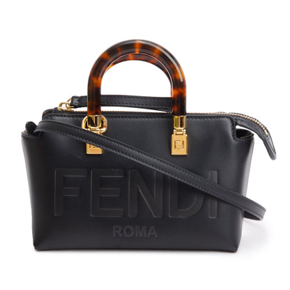 Fendi 2022 Black Leather By the Way Mini Boston Bag