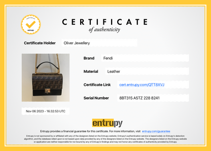 Fendi 2022 FF Embossed & Black Calfskin Leather Kan I Shoulder Bag