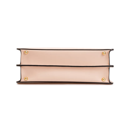Fendi 2022 Pink Calfskin Leather Medium Peekaboo Bag with Tortoise Detail