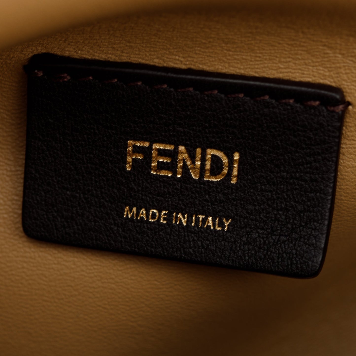 Fendi Beige Flannel Karligraphy Embroidered Medium Fendi First Bag