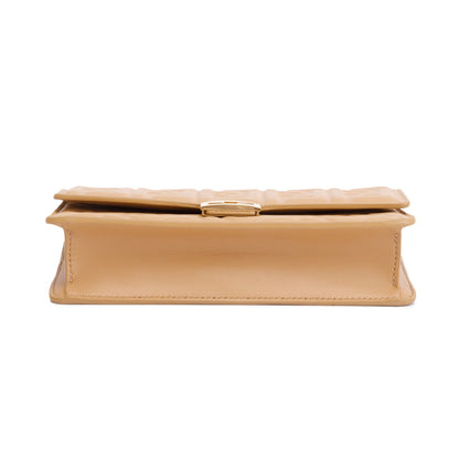 Fendi Beige Leather Baguette Wallet on Chain