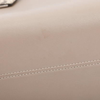 Fendi Beige Leather Python-Trimmed Medium By the Way Handle Bag with Box and Dustbag