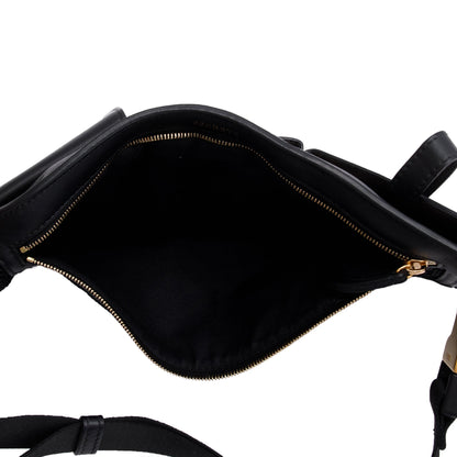 Fendi Black Calfskin Leather 3 Pocket Belt Bag