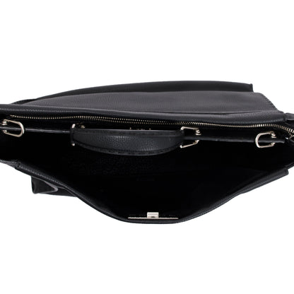 Fendi Black Calfskin Leather Faces XL Peekaboo Bag