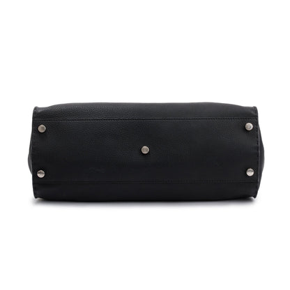 Fendi Black Calfskin Leather Faces XL Peekaboo Bag