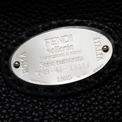 Fendi Black Calfskin Leather Faces XL Peekaboo Bag