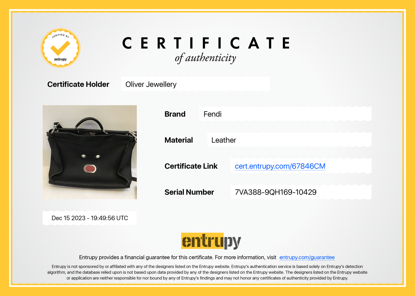 Fendi Black Calfskin Leather Faces XL Peekaboo Bag