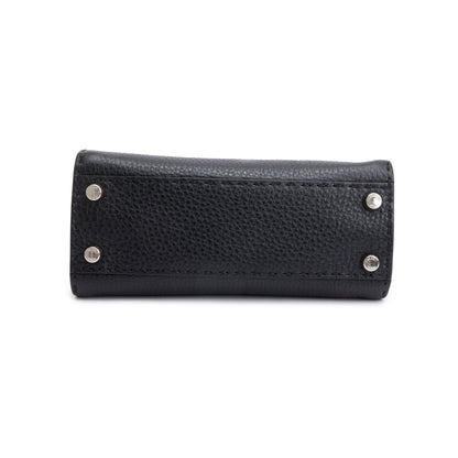 Fendi Black Calfskin Leather Mini Peekaboo ISeeU Bag